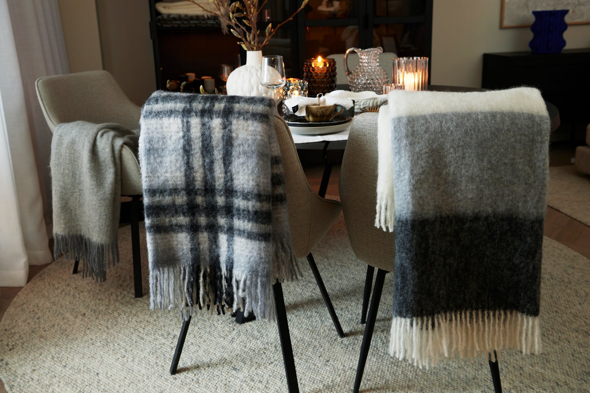 Mohair Blanket White & Skiffer Melange