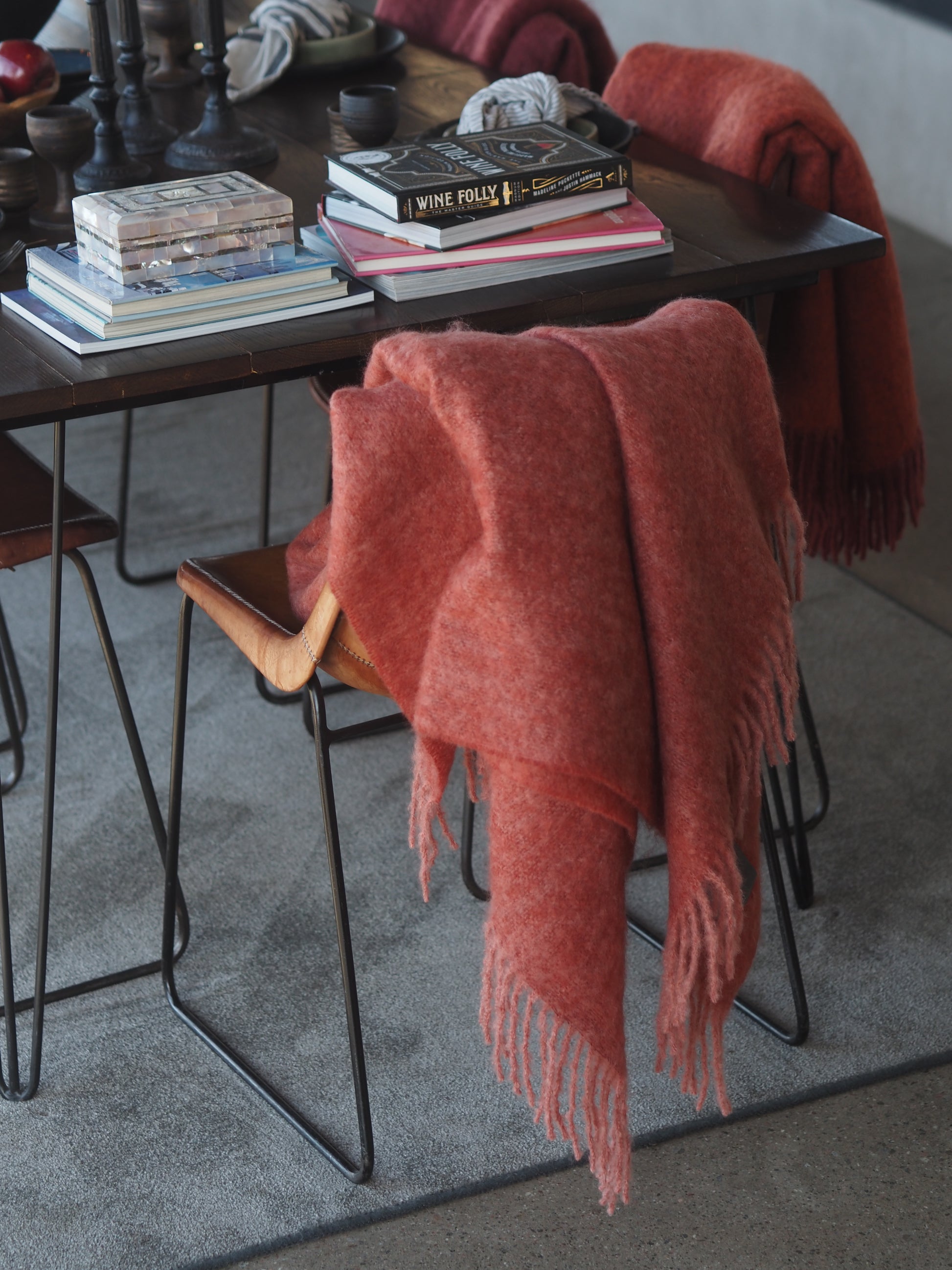 Mohair Blanket Mellow Rose & Brick Melange