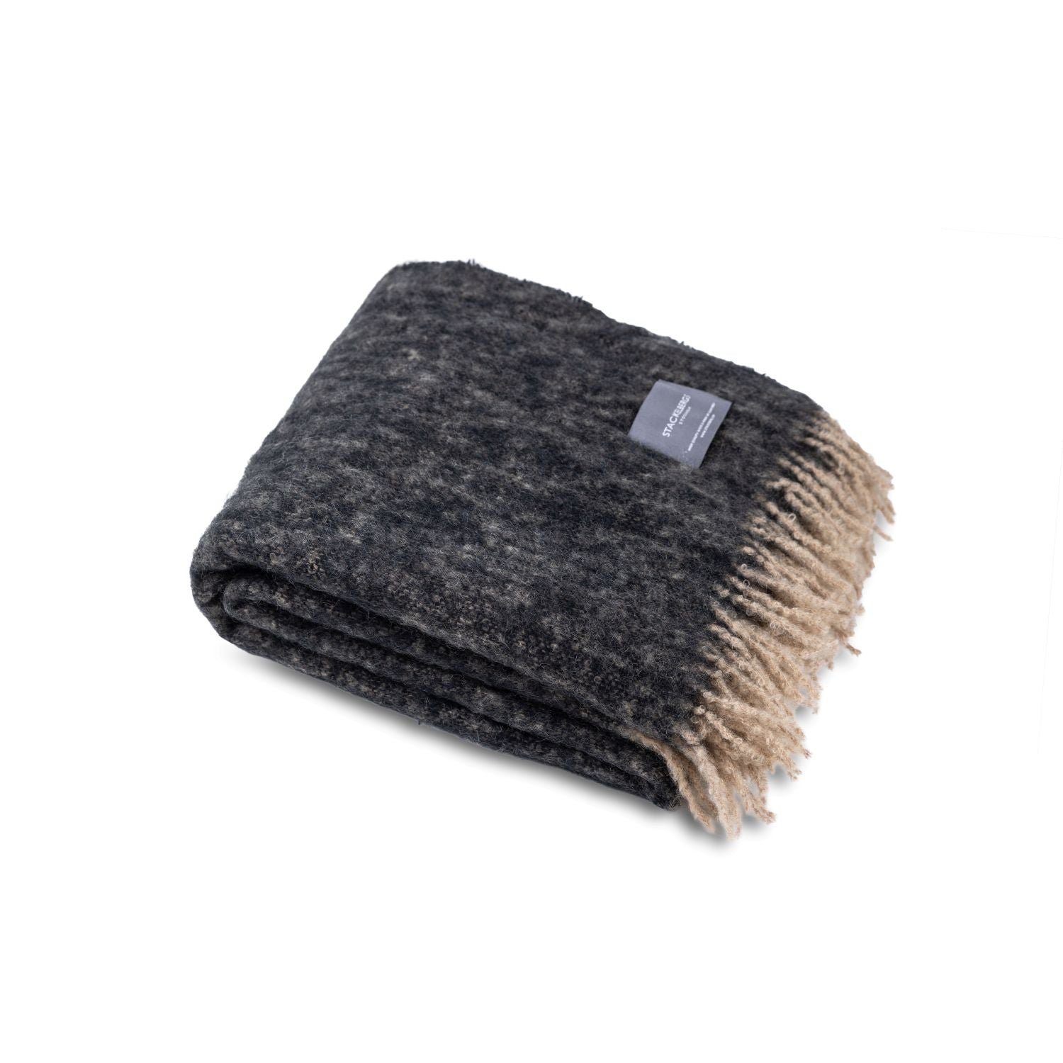 Mohair Blanket Sand & Black Melange