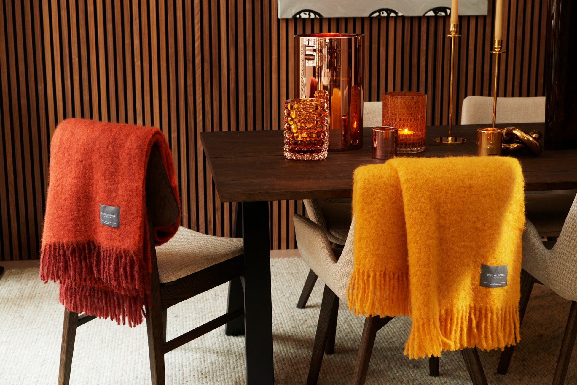 Mohair Blanket Fired Earth & Jaffa Orange Melange