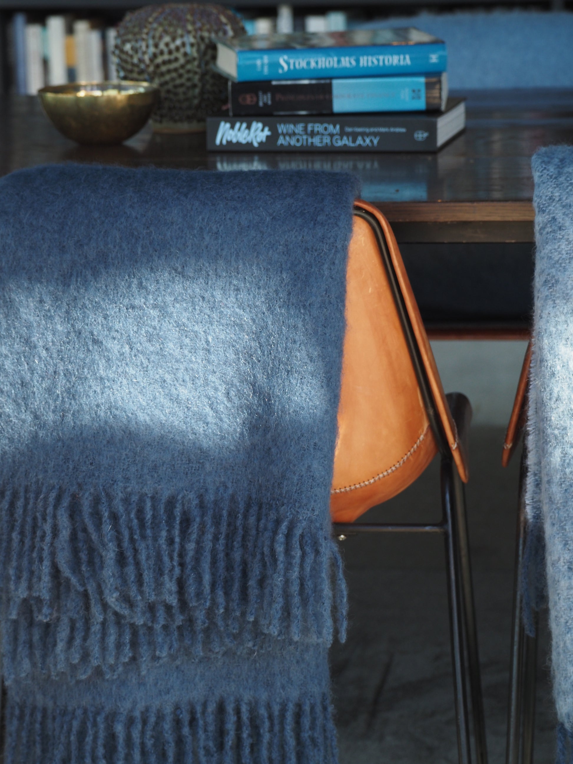Mohair Blanket Denim Dark Blue