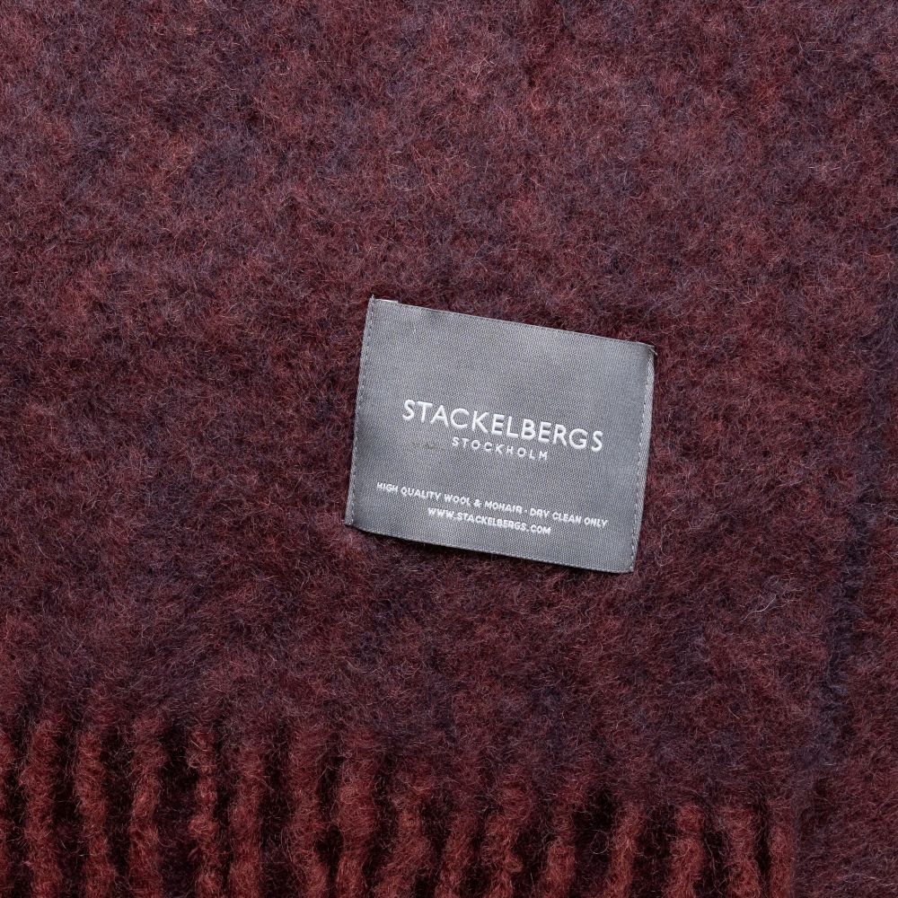 Mohair Blanket Wine & Aubergine Melange