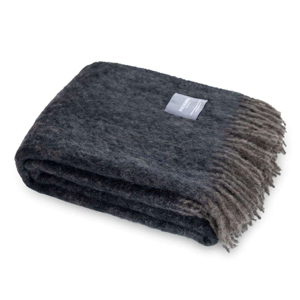 Mohair Blanket Charcoal & Black Melange