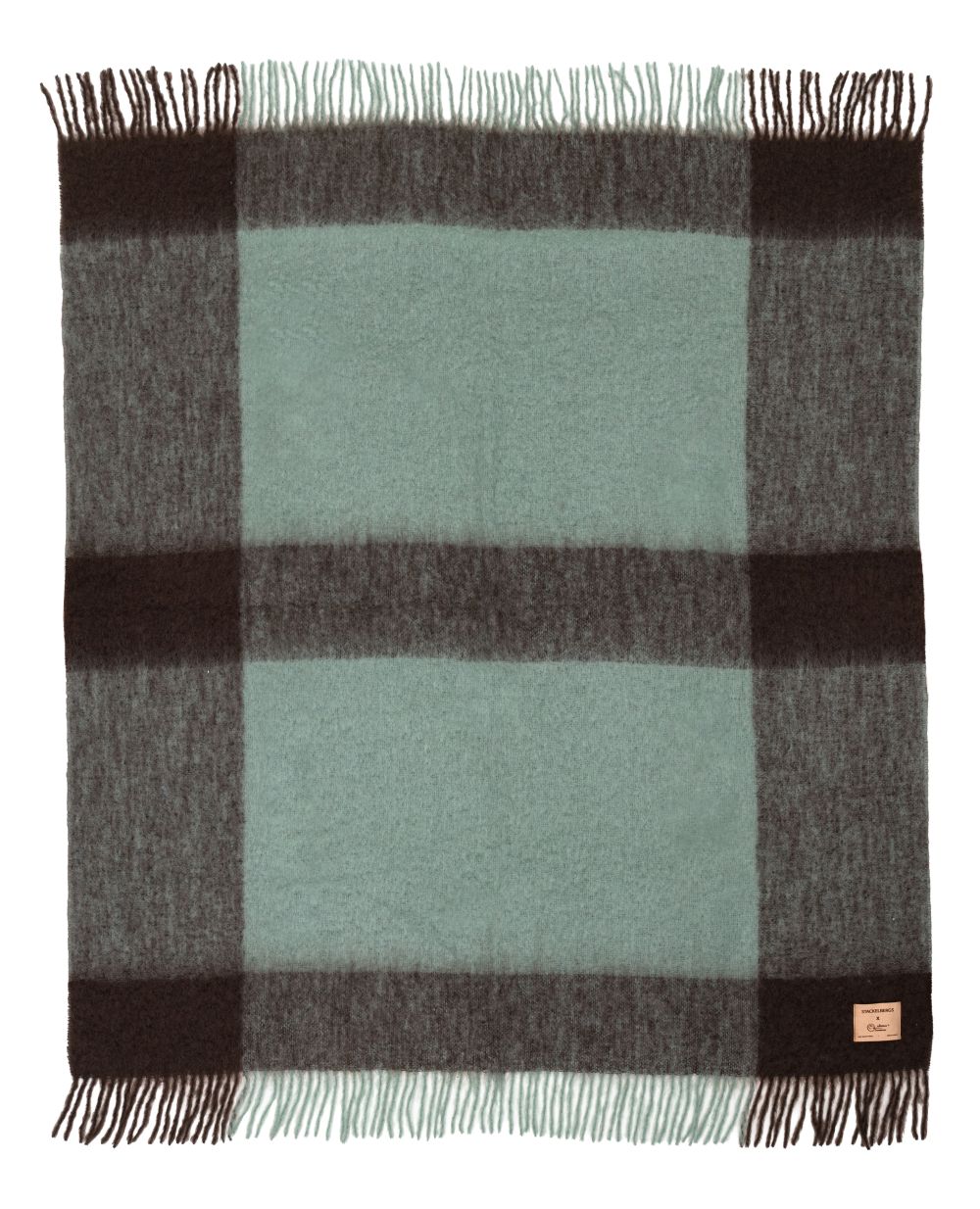 Mohair Blanket SUZANNE Mint & Chocolate