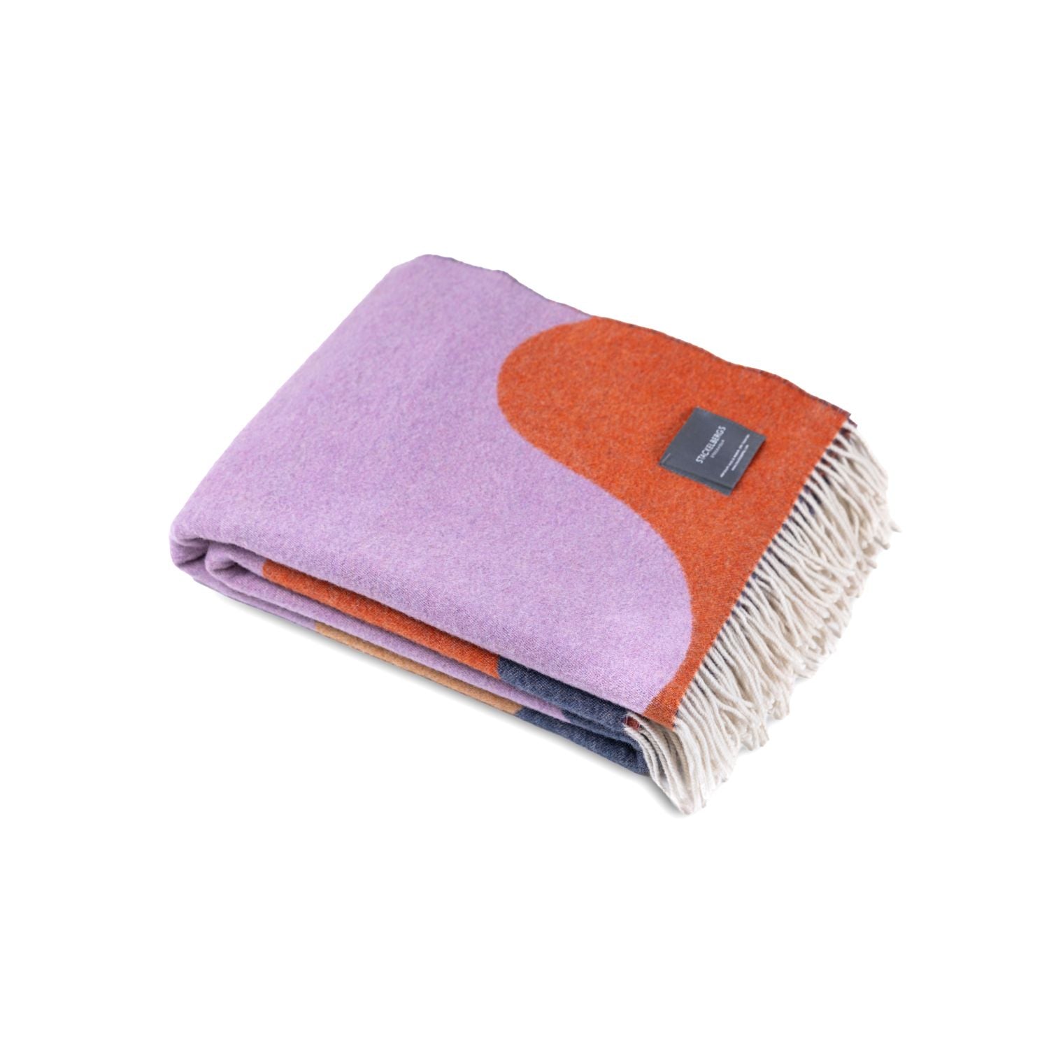Wave Wool Blanket Lilac, Coral and Pink