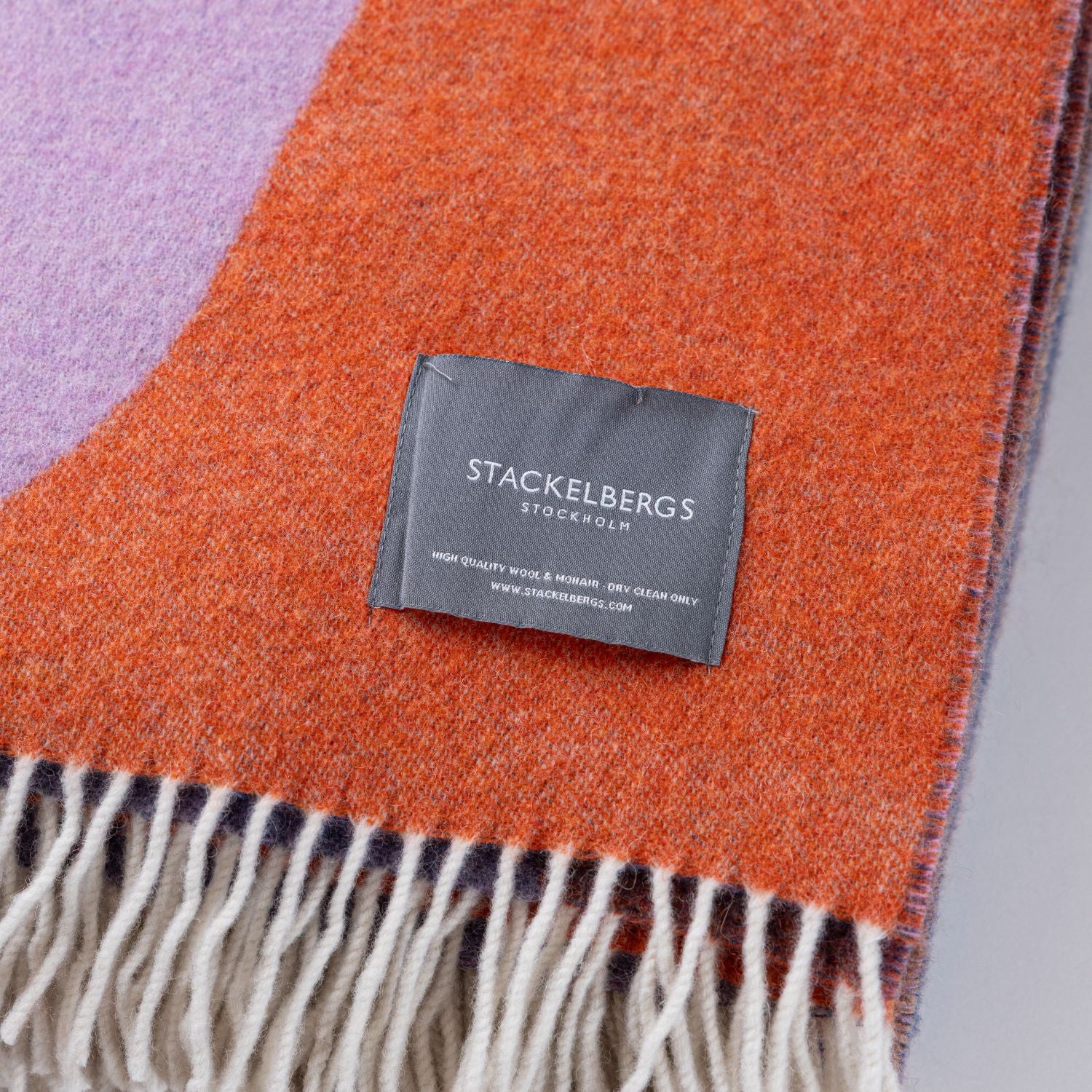 Wave Wool Blanket Lilac, Coral and Pink