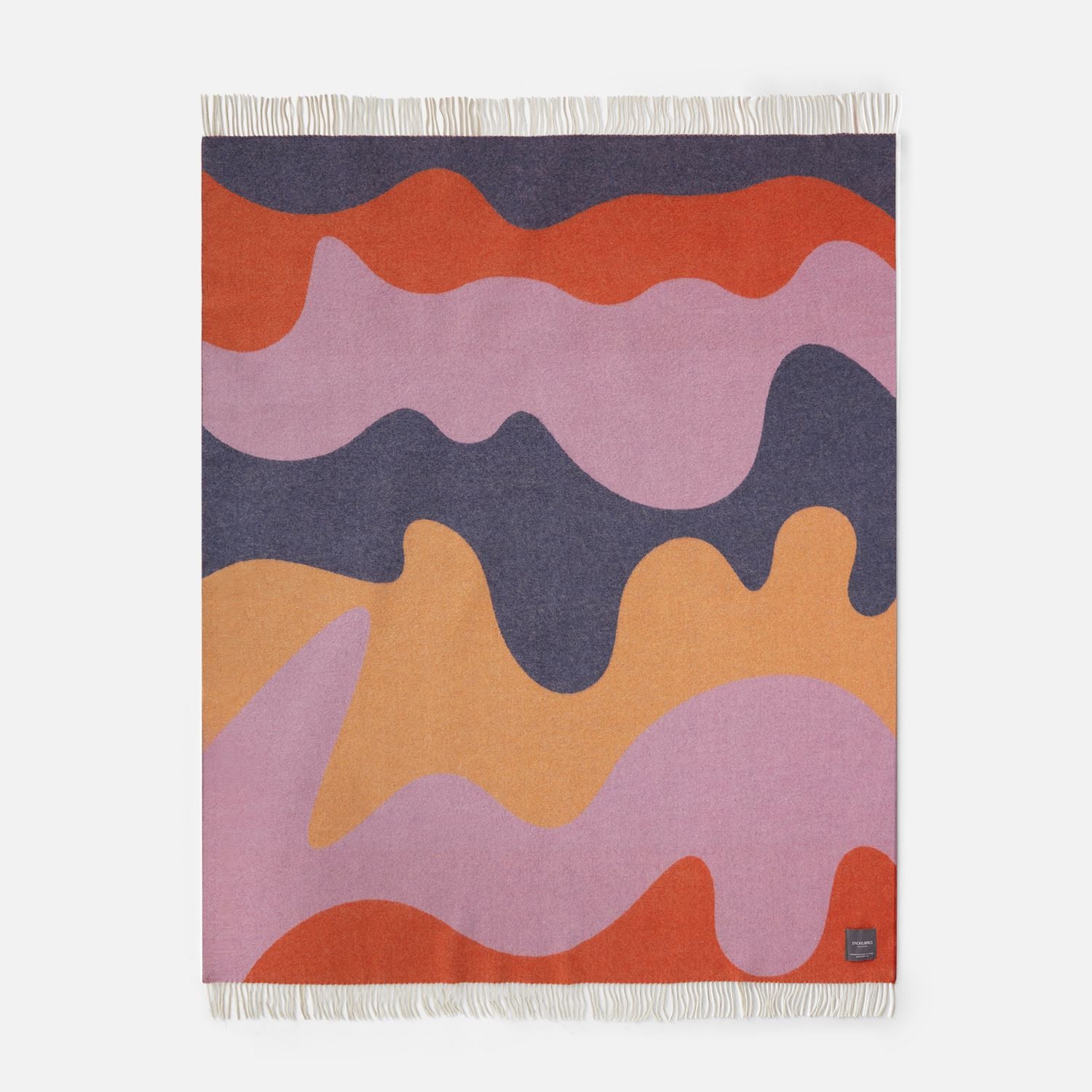Wave Wool Blanket Lilac, Coral and Pink