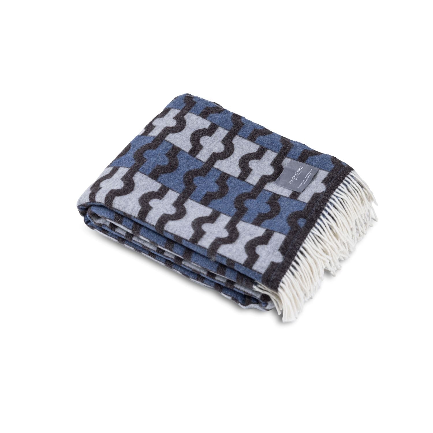 Wallpaper Wool Blanket Dark Blue, Brown & Offwhite