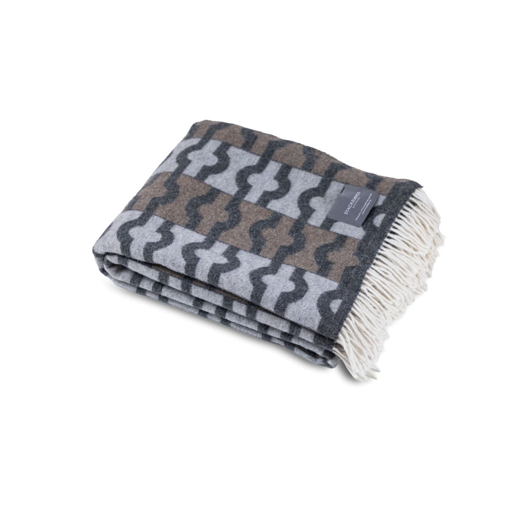 Wallpaper Wool Blanket Dark Grey, Brown & Light Grey
