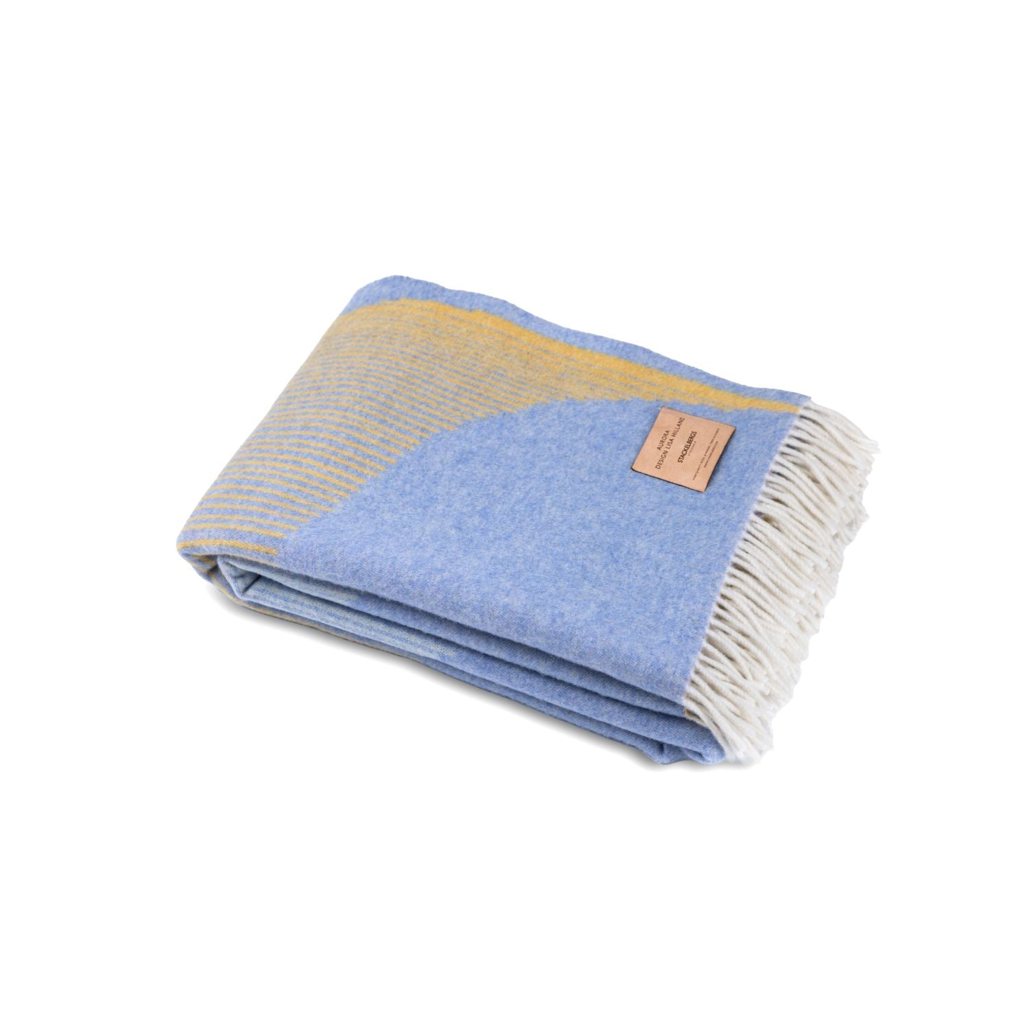 AURORA  BoreasWool Blanket Light Blue, Yellow & Pink