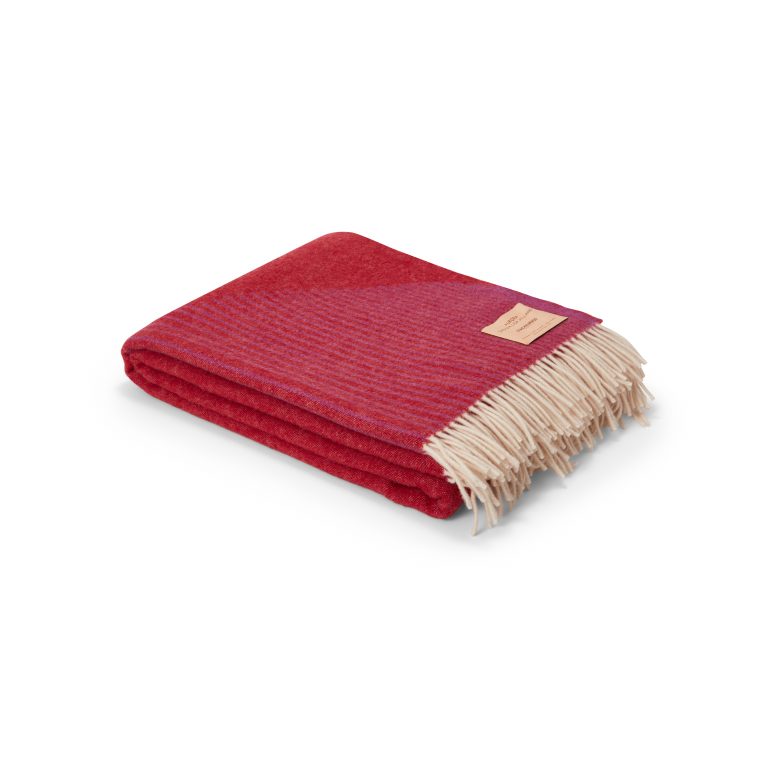 AURORA  Australis Wool Blanket Red, Orange & Burgundy