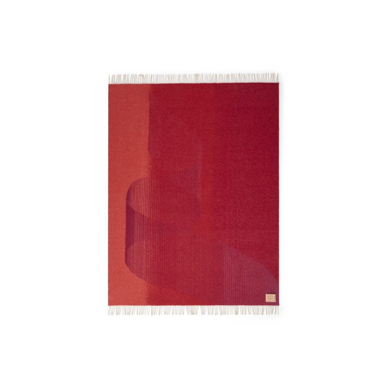 AURORA  Australis Wool Blanket Red, Orange & Burgundy