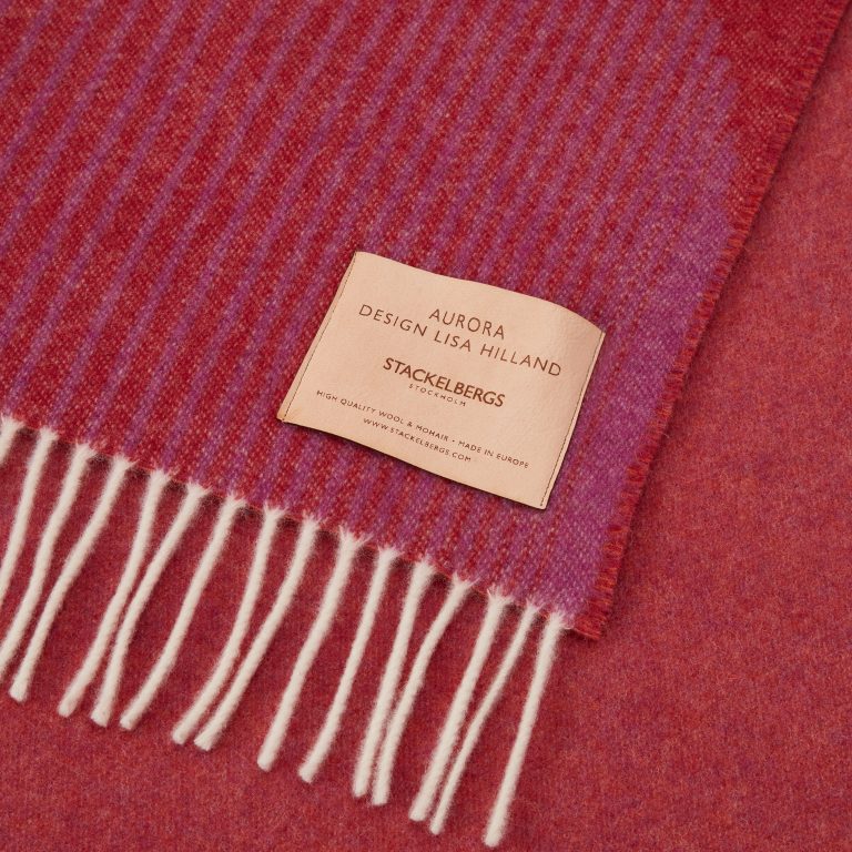 AURORA  Australis Wool Blanket Red, Orange & Burgundy