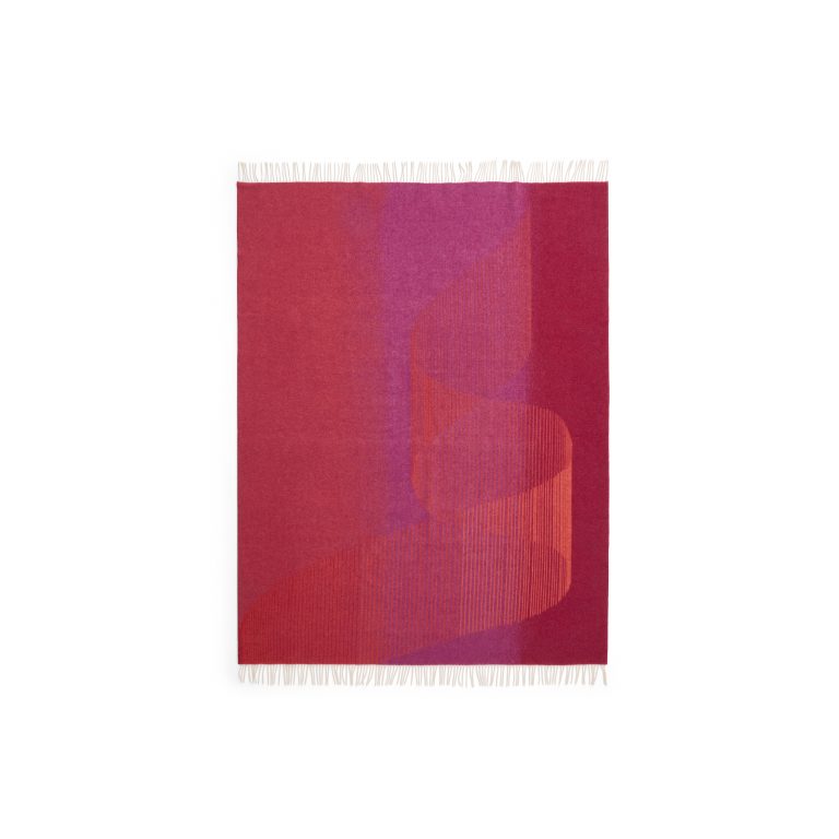 AURORA  Australis Wool Blanket Red, Orange & Burgundy
