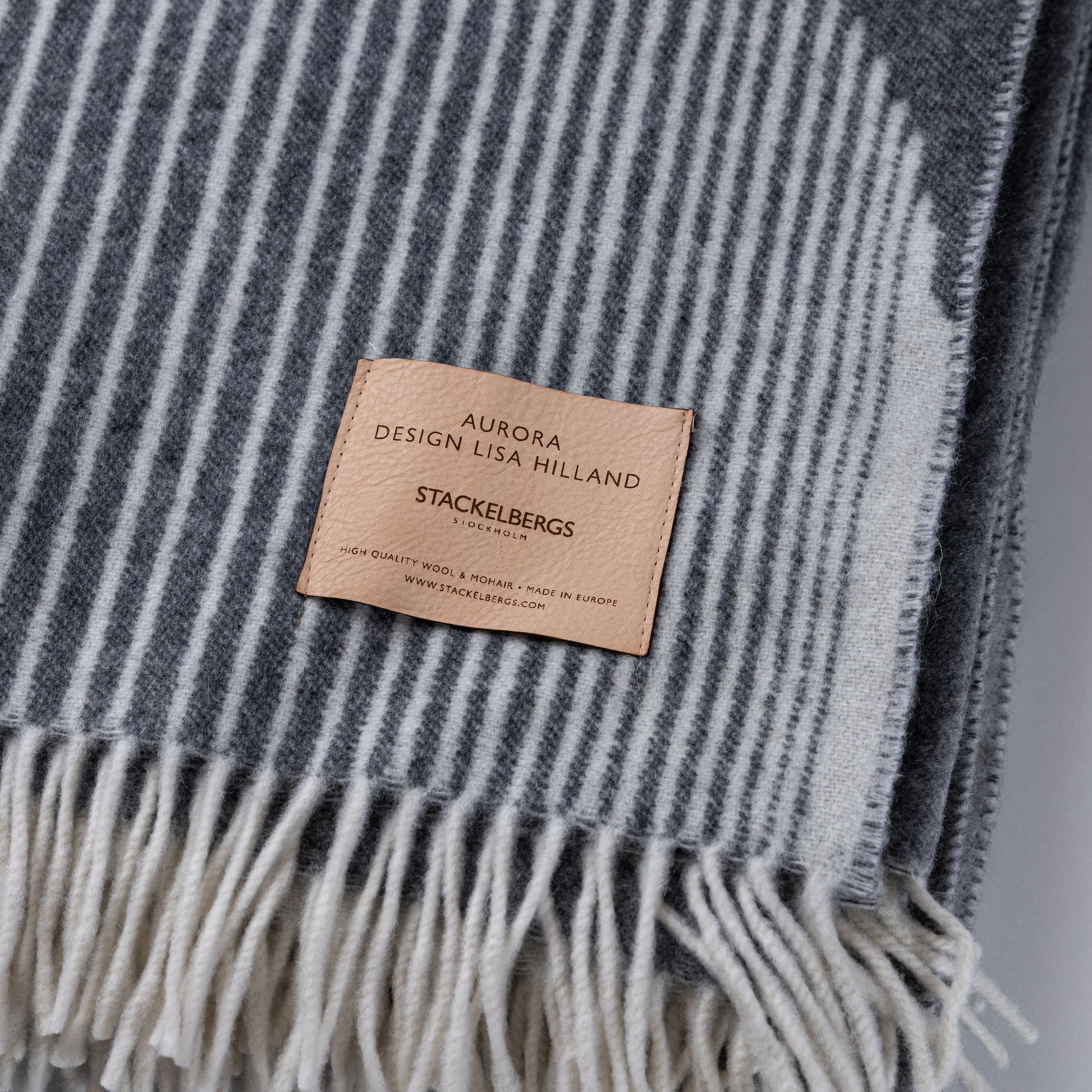 AURORA Dirigente Stella Wool Blanket Antracite, Light Grey & Pearl Grey