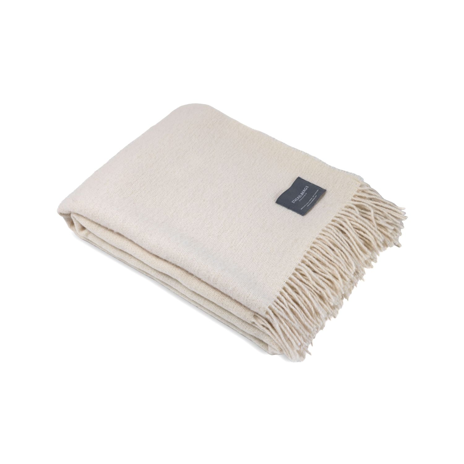 Wool Blanket Fishbone Light Offwhite