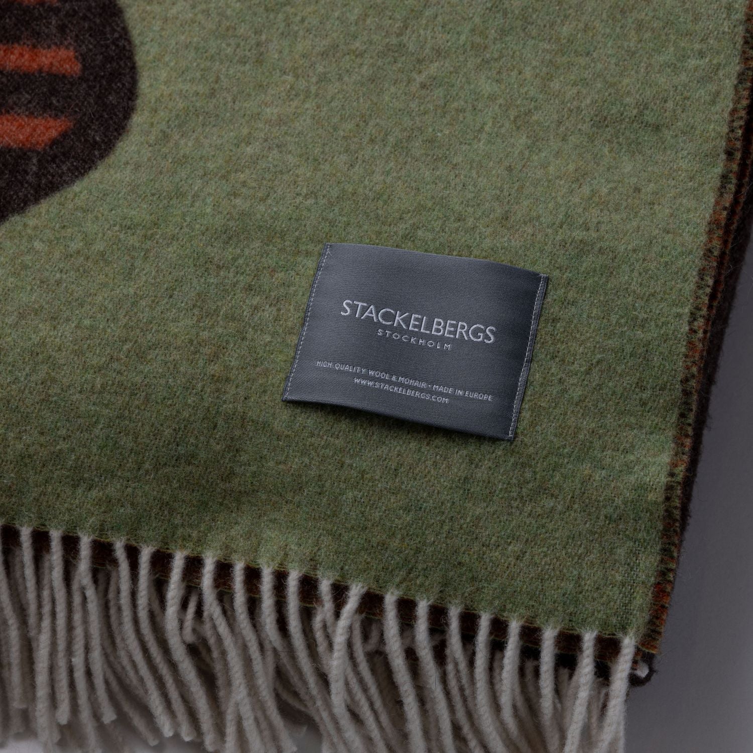 Floral Wool Blanket Green & Brown