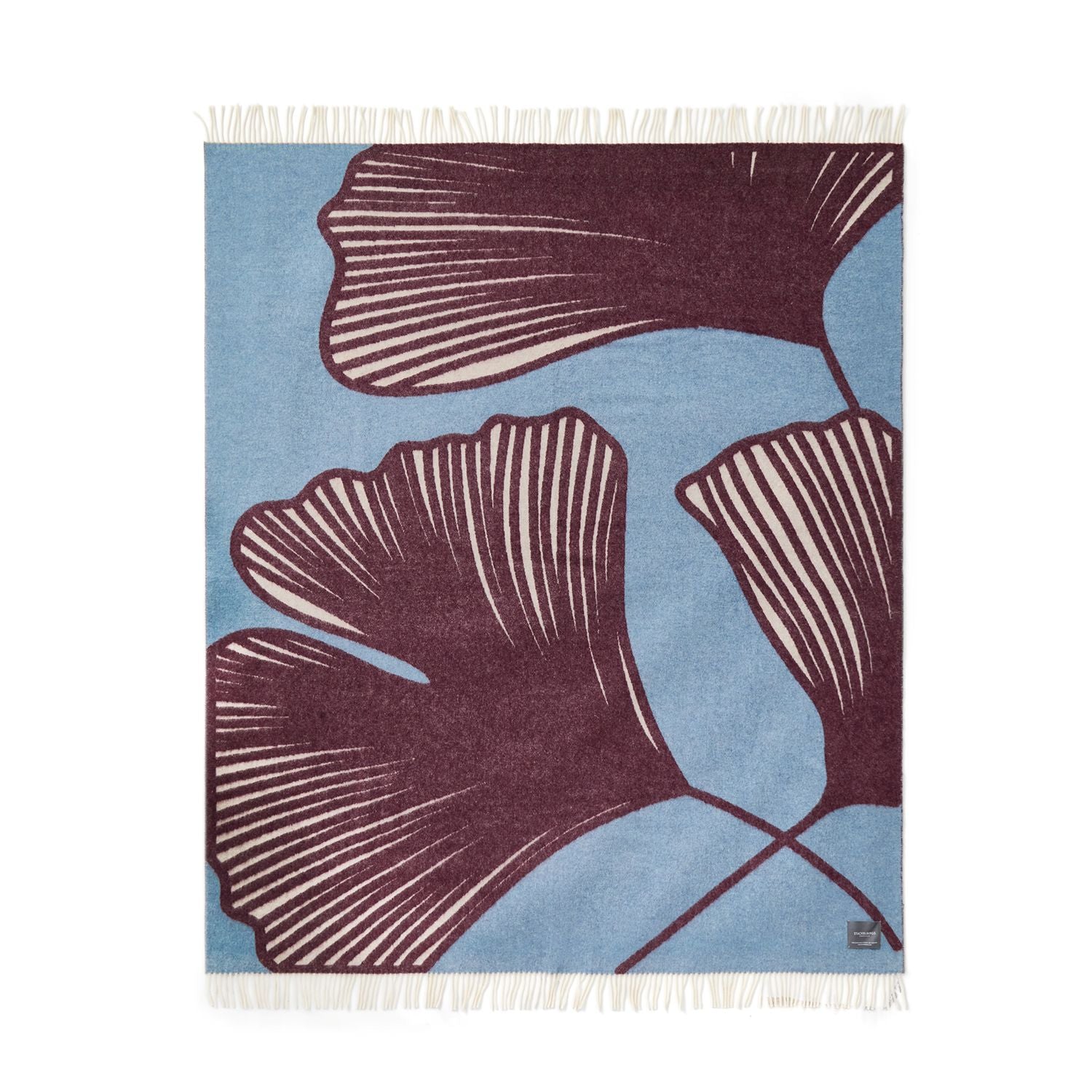 Floral Wool Blanket Blue & Lilac