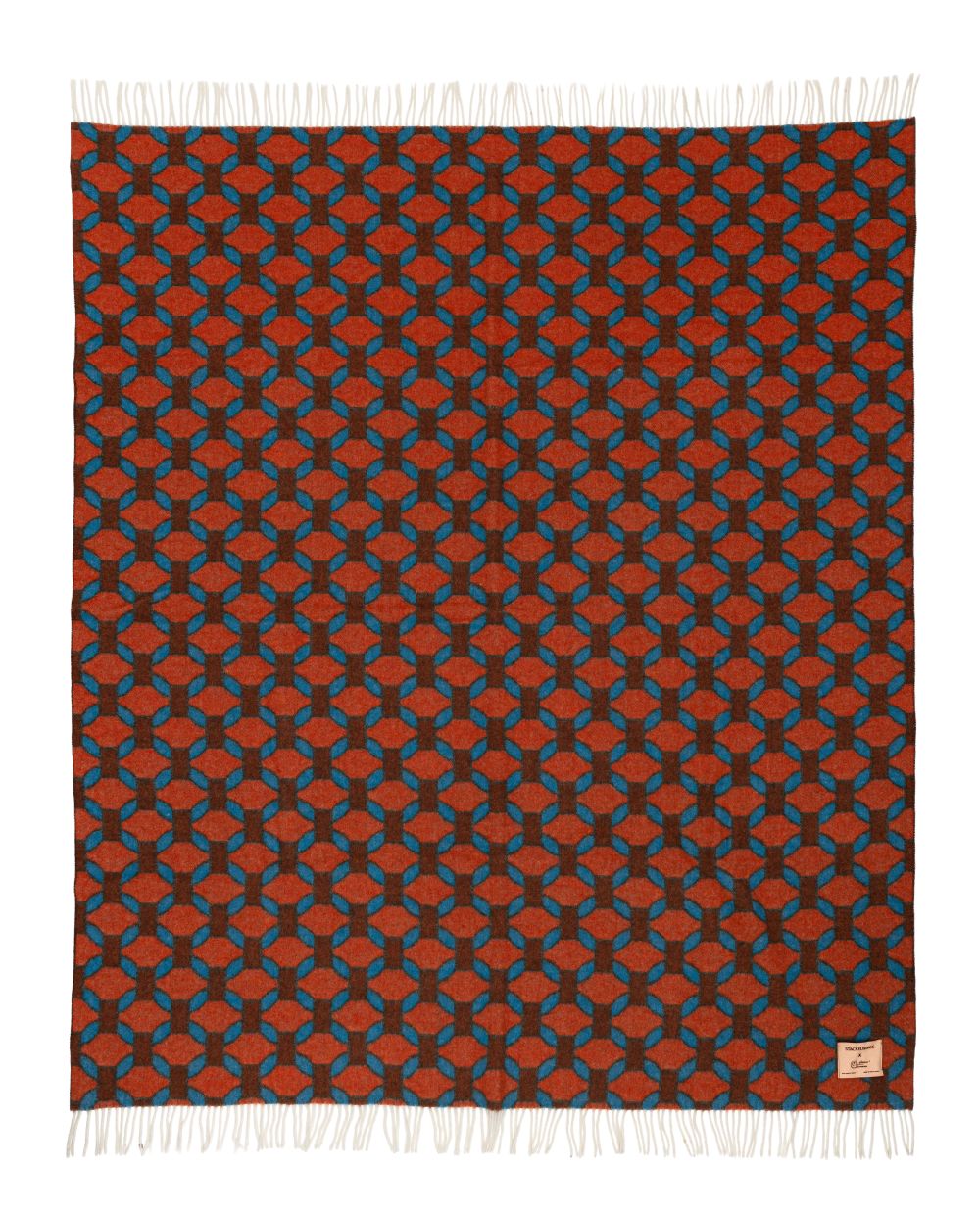 The View Jaquard Blanket Orange & Turqouise