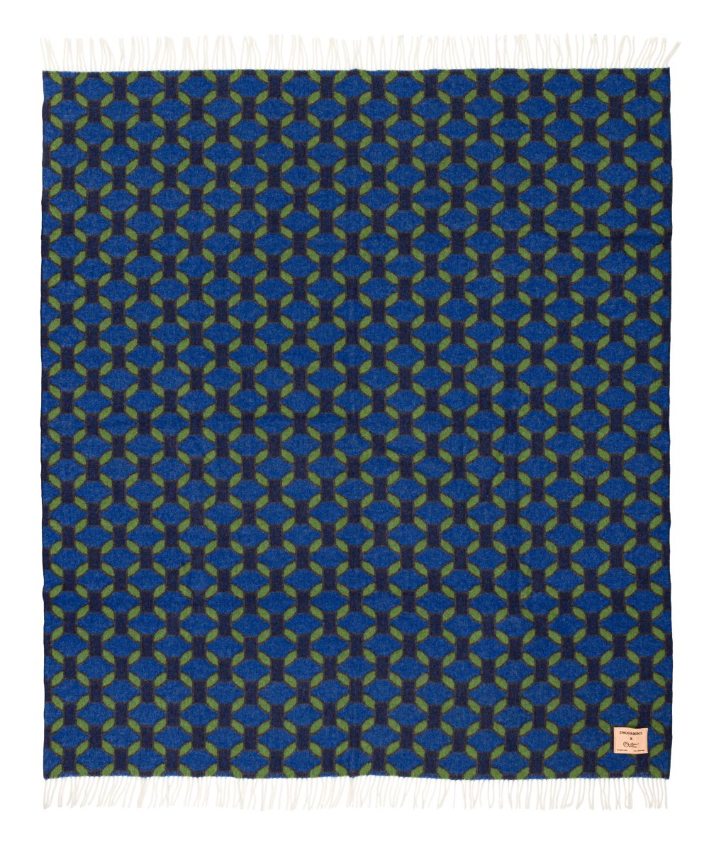 The Insight Jaquard Blanket Indigo & Lime