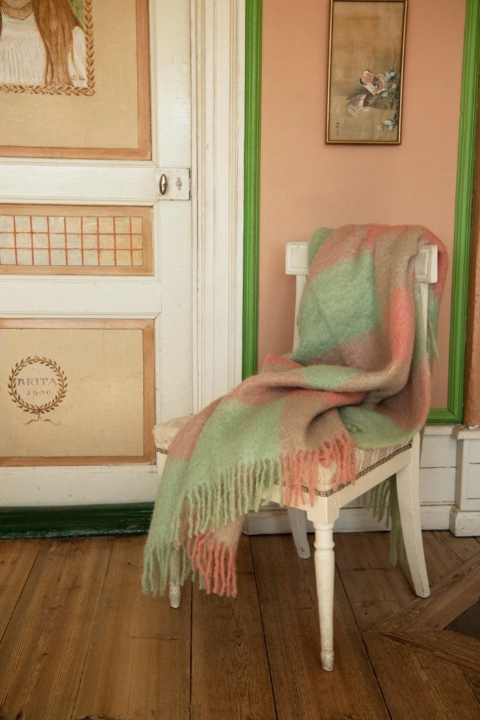 Mohair Blanket BRITA Apple & Antique Rose