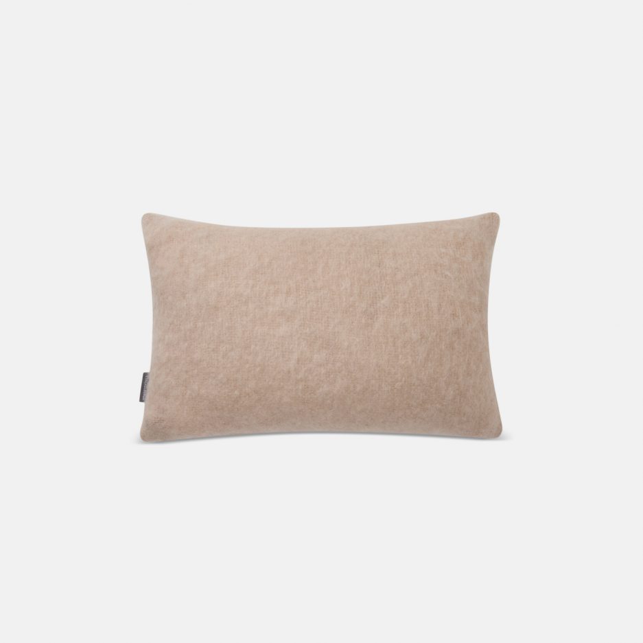 A luxurious Stackelbergs Mohair Cushion cover in Portabello on a white backdrop