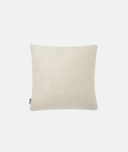 A luxurious Stackelbergs Mohair Cushion cover in Bright White on a white backdrop