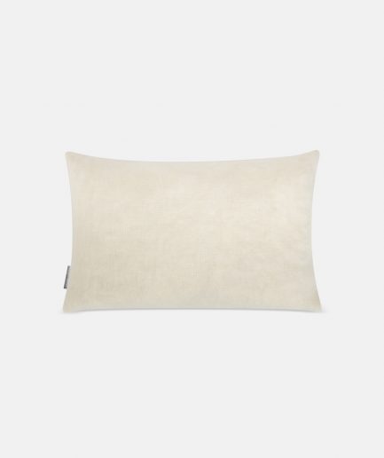 A luxurious Stackelbergs Mohair Cushion cover in Bright White on a white backdrop