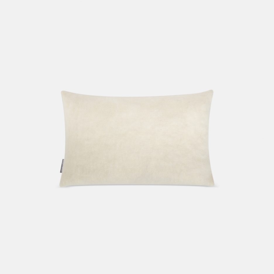 A luxurious Stackelbergs Mohair Cushion cover in Bright White on a white backdrop